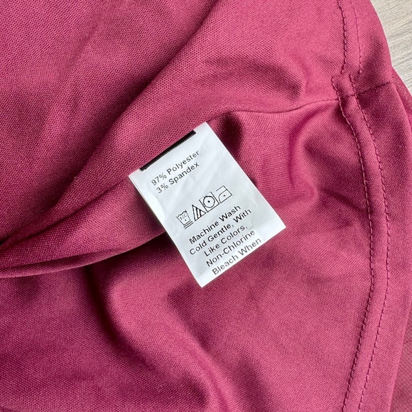 Burgundy Long Sleeve Textured Chiffon Skirt Belted Dress – Size S - Picture 4 of 14